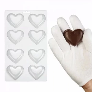 Пластикова форма для шоколаду "Сердечки"