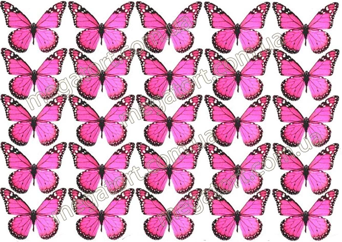 Вафельна картинка "Метелики рожеві №19"