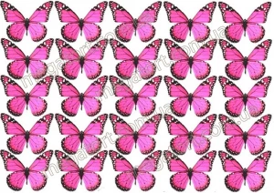 Вафельная картинка "Бабочки розовые №19"