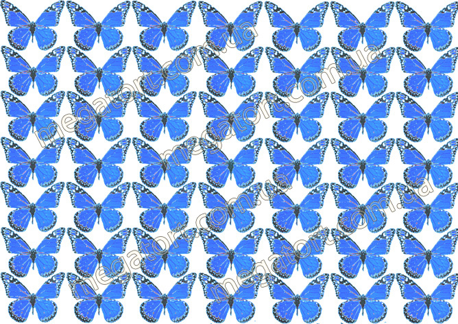 Вафельная картинка "Бабочки синие №20"