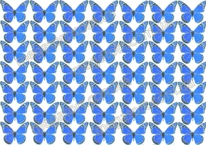 Вафельная картинка "Бабочки синие №20"