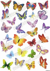 Вафельная картинка "Бабочки №24"
