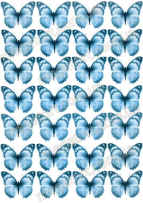 Вафельна картинка "Метелики блакитні №27"