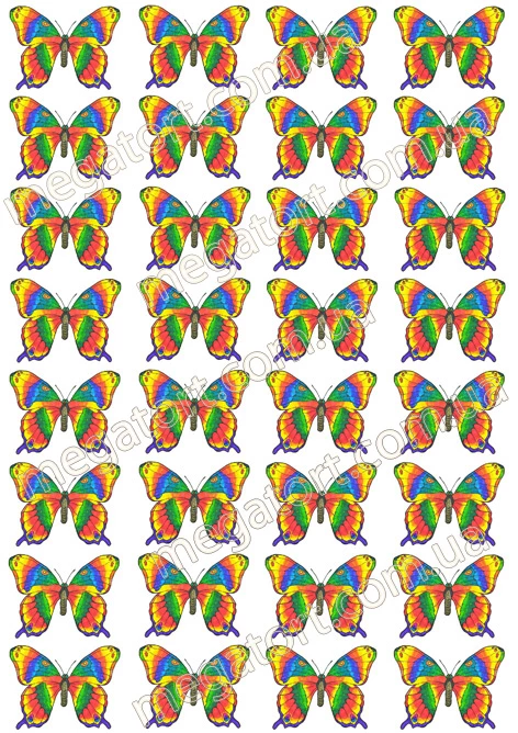 Вафельна картинка "Метелики кольорові №28"