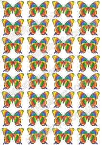 Вафельная картинка "Бабочки цветные №28"