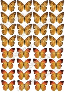 Вафельная картинка "Бабочки желтые №47"