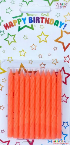 Набір свічок для торта помаранчеві 10шт