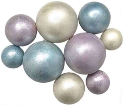 Шоколадные сферы Серебряно-бело-лавандовый перламутр (9шт)