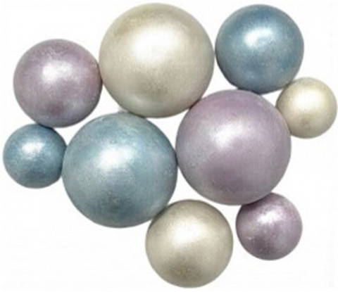 Шоколадные сферы Серебряно-бело-лавандовый перламутр (9шт)