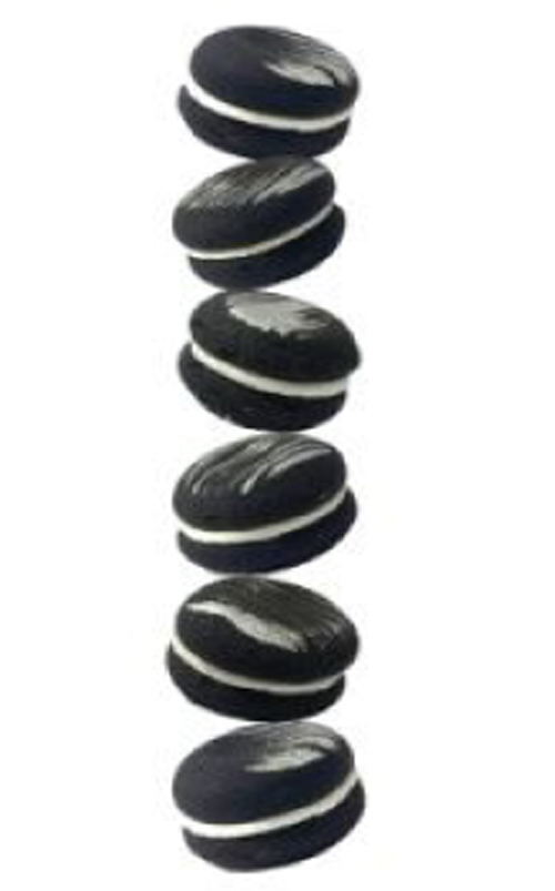 Набор безе Макаронс черные с серебром 3см