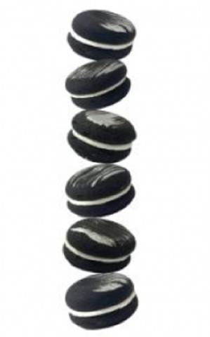 Набор безе Макаронс черные с серебром 3см