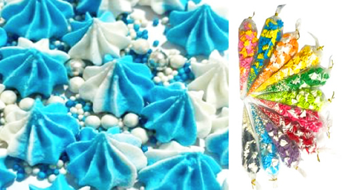 Набір меренга з посипкою біло-блакитна