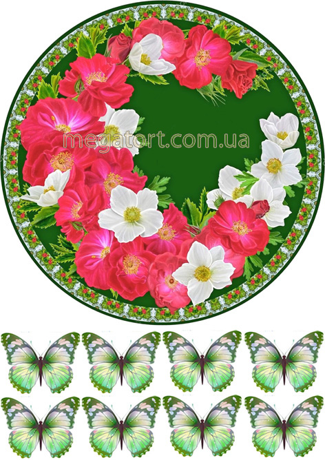 Вафельная картинка "Цветы №66"