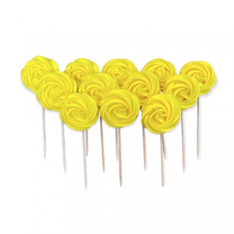 Безе (меренга) на палочке желтое (1шт)