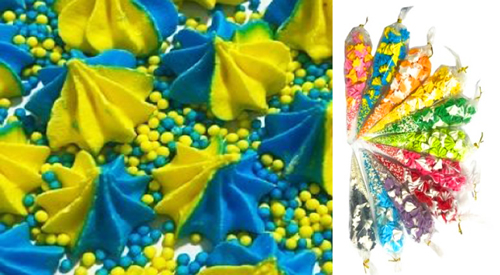 Набор меренга с посыпкой хелто-голубая