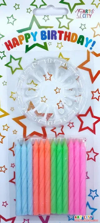 Набір свічок для торта асорті 24шт