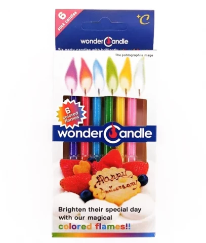 Набір свічок для торта з кольоровими вогниками 6шт