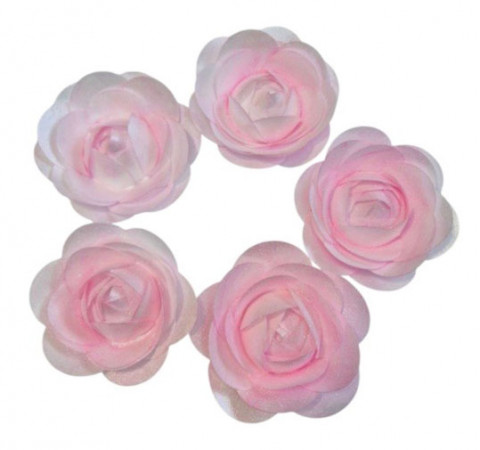Вафельный цветок Роза розовая 6,5см