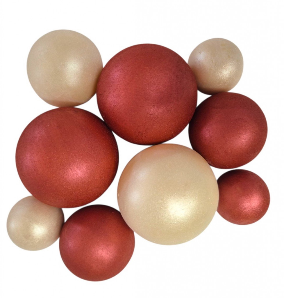 Шоколадні сфери Бургунді / біла перлина (9шт)