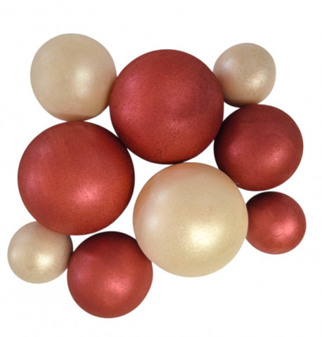 Шоколадні сфери Бургунді / біла перлина (9шт)