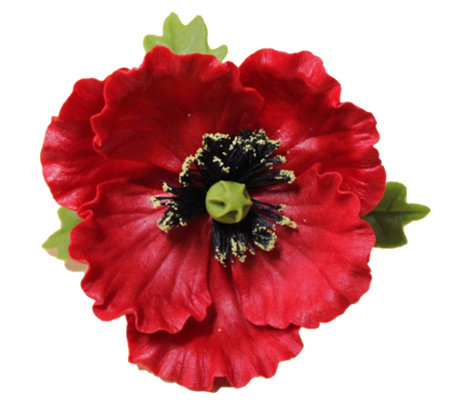 Сахарное украшение Мак с листочками