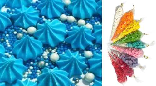 Набор меренга с посыпкой голубая