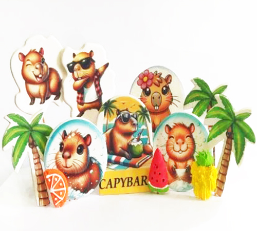 Набор сахарных топперов Капибара KD