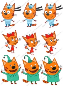 Вафельна картинка для топерів та пряників Три кота 2