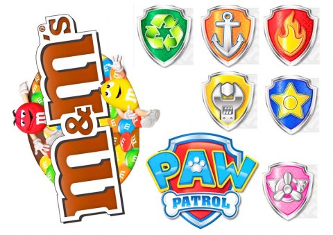 Вафельная картинка для топперов и пряников Патруль и  M&M's