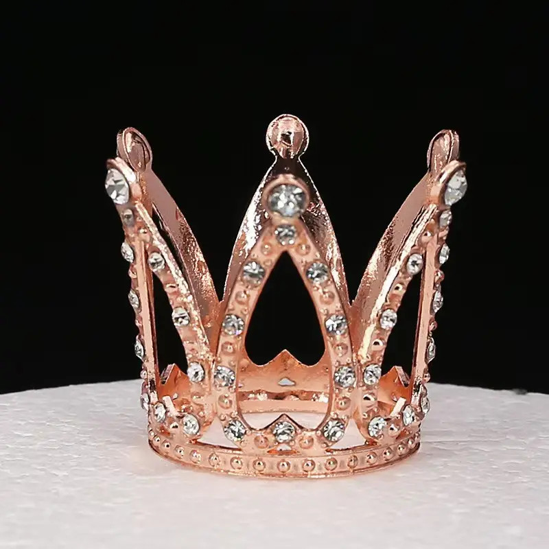 Корона міні рожеве золото 3см