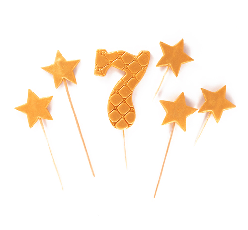 Набор сахарных топперов цифра 7 золото