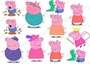 Вафельная картинка для топперов и пряников Персонажи свинка Пеппа