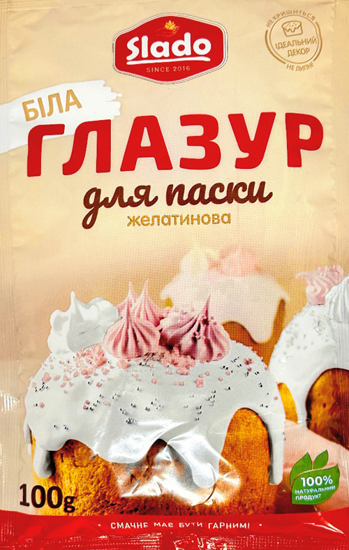 Глазурь пасхальная с желатином белая 100г