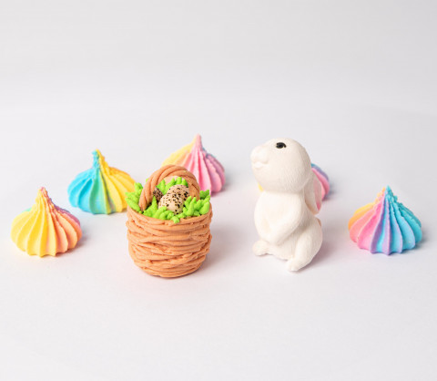 Цукрова прикраса "Кролик і кошик"