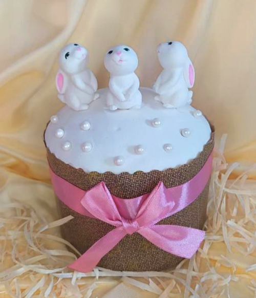 Сахарное украшение "Кролик на зубочистке" 1шт