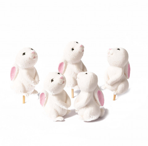 Сахарное украшение "Кролик на зубочистке" 1шт