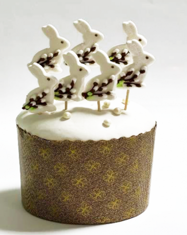 Цукрова прикраса "Зайчик з вербою"