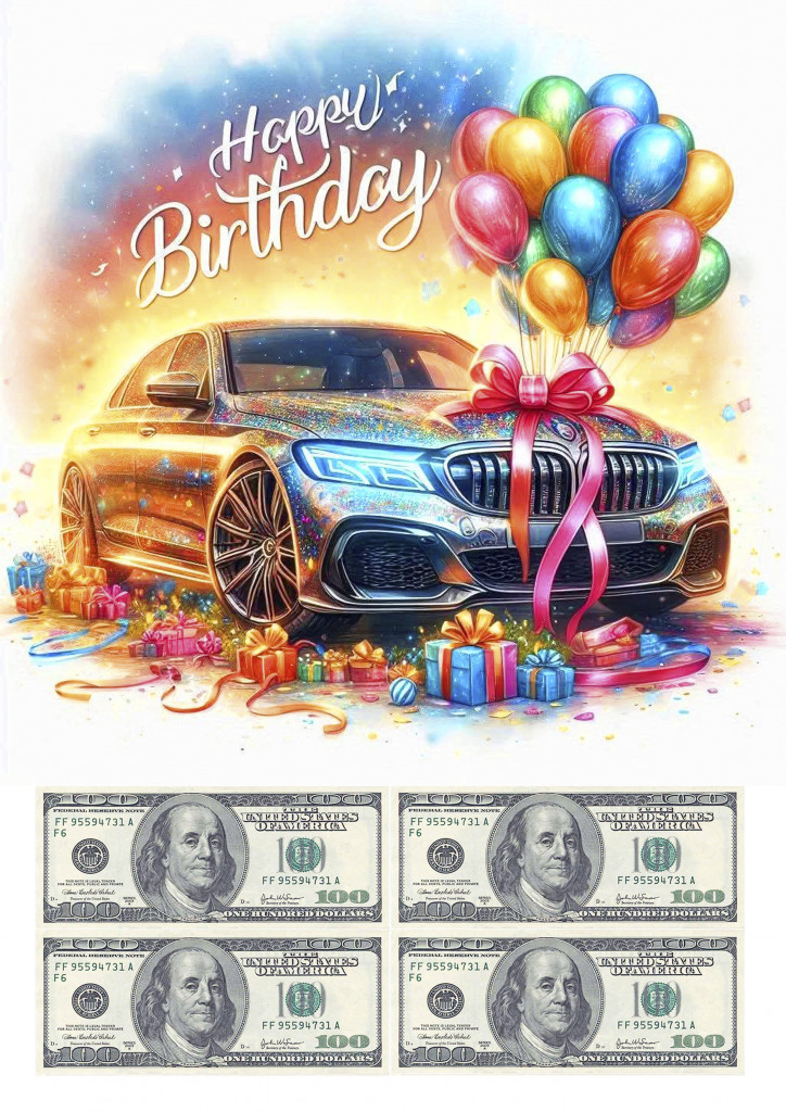 Вафельная картинка "День рождения №7"