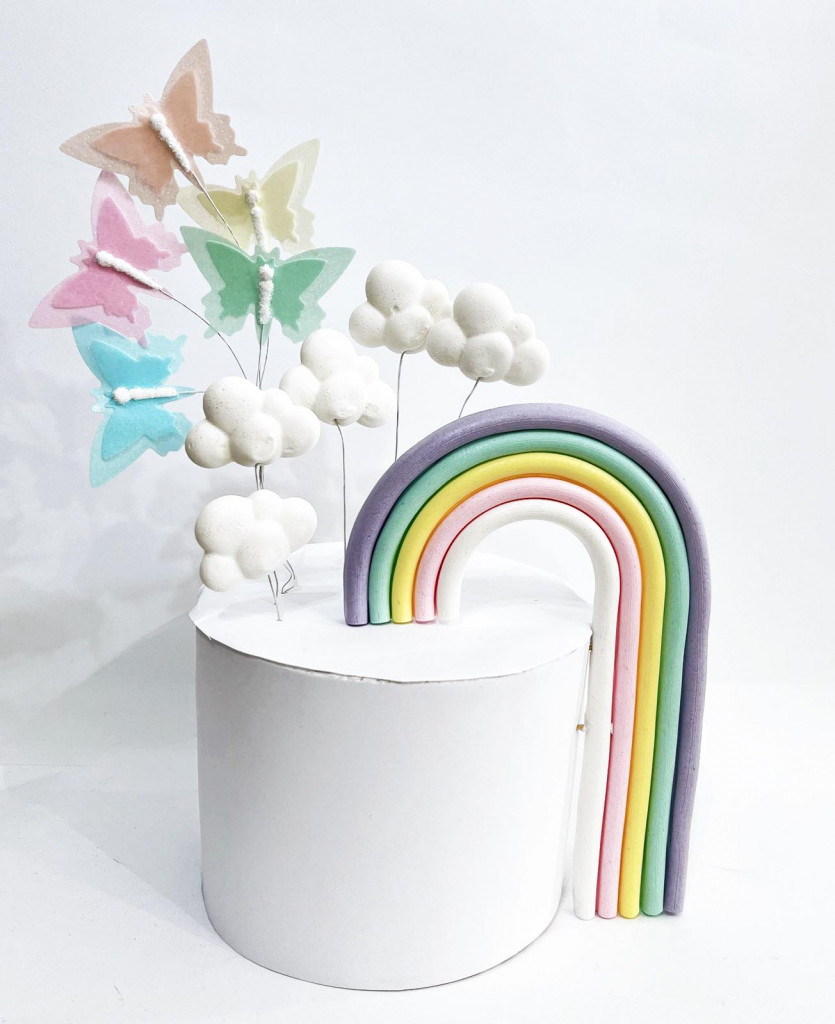 Набор сахарных топперов Радуга цветная большая KD