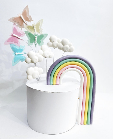 Набор сахарных топперов Радуга цветная большая KD