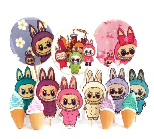 Набор сахарных топперов Лабубу KD