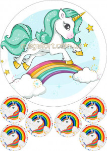 Вафельная картинка "Единорог №3"