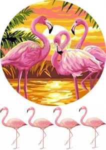 Вафельная картинка "Фламинго №4"