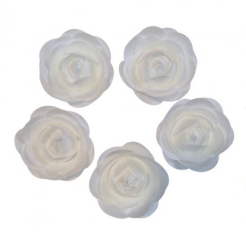 Вафельный цветок роза белая 6,5см