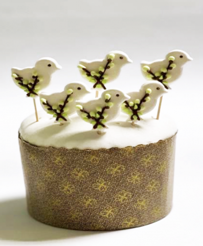 Цукрова прикраса "Курочка з вербою"