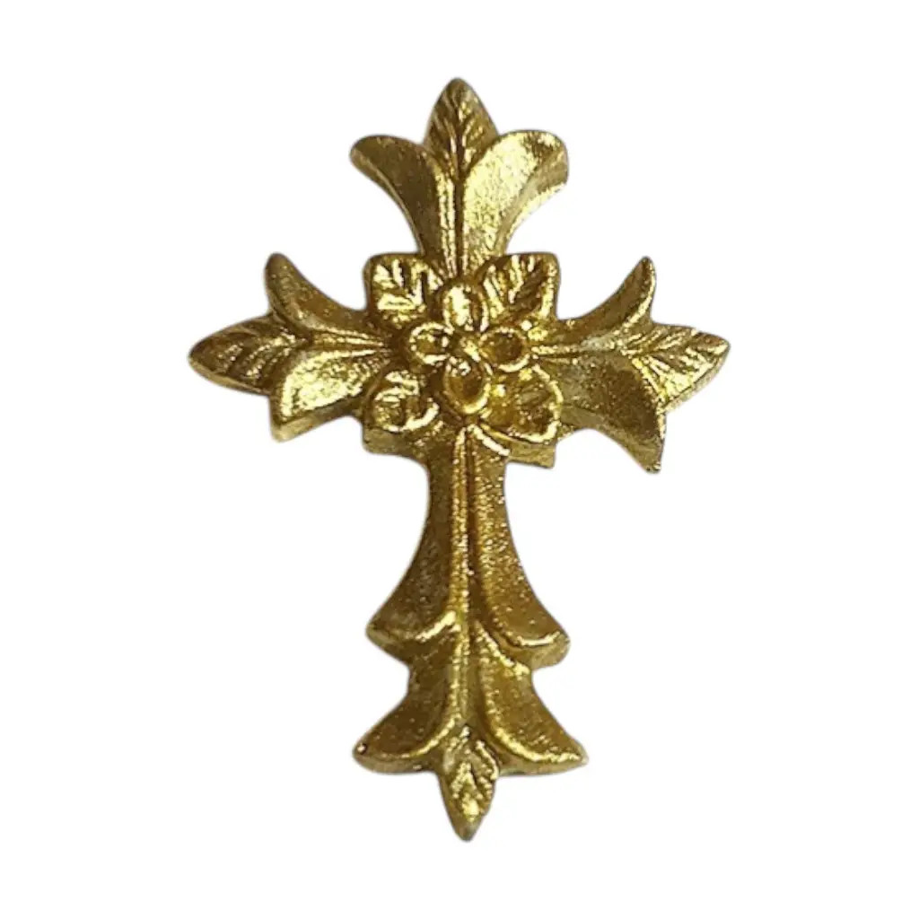Сахарное украшение "Крестик золото премиум"