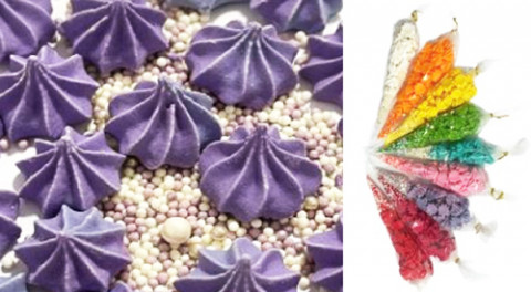 Набор меренга с посыпкой лаванда