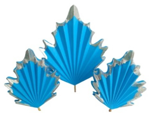 Набор сахарных топперов Пальмовые листочки голубые