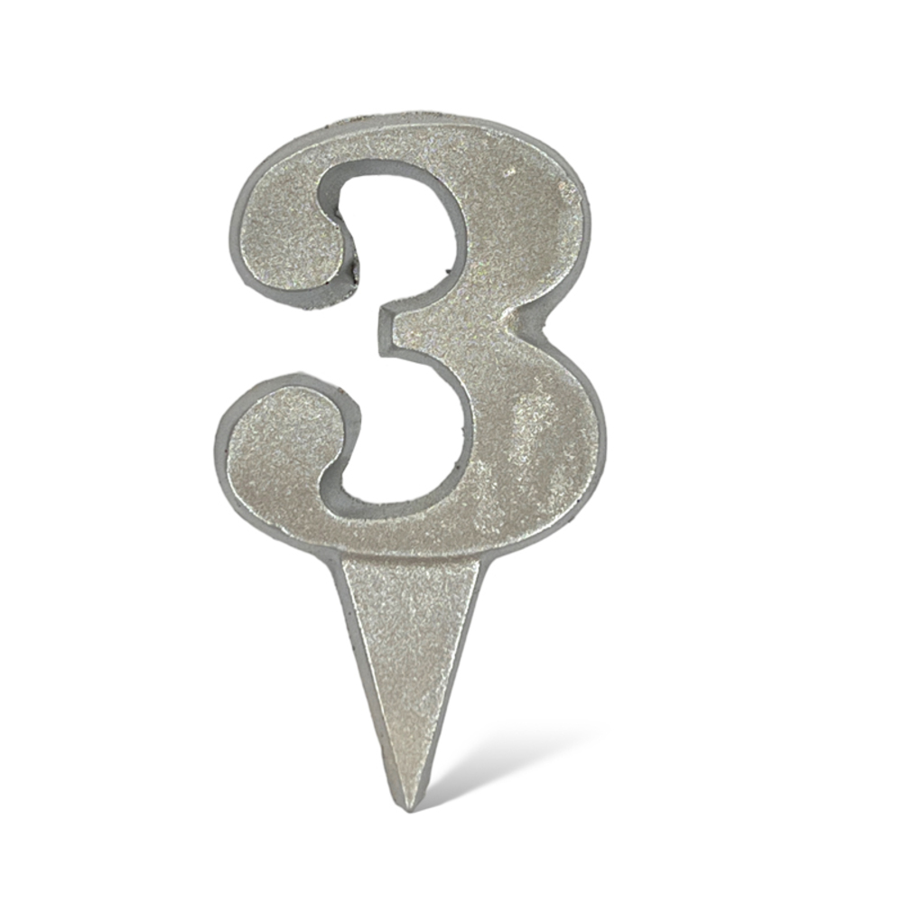 Шоколадная цифра 3 серебро