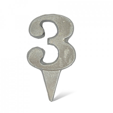 Шоколадная цифра 3 серебро